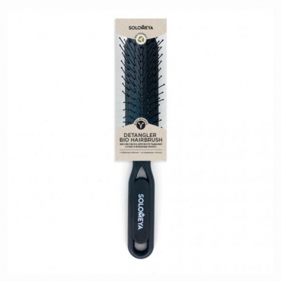 Расческа для распутывания сухих и влажных волос черная Solomeya Detangler Hairbrush for Wet & Dry Hair Black Aesthetic